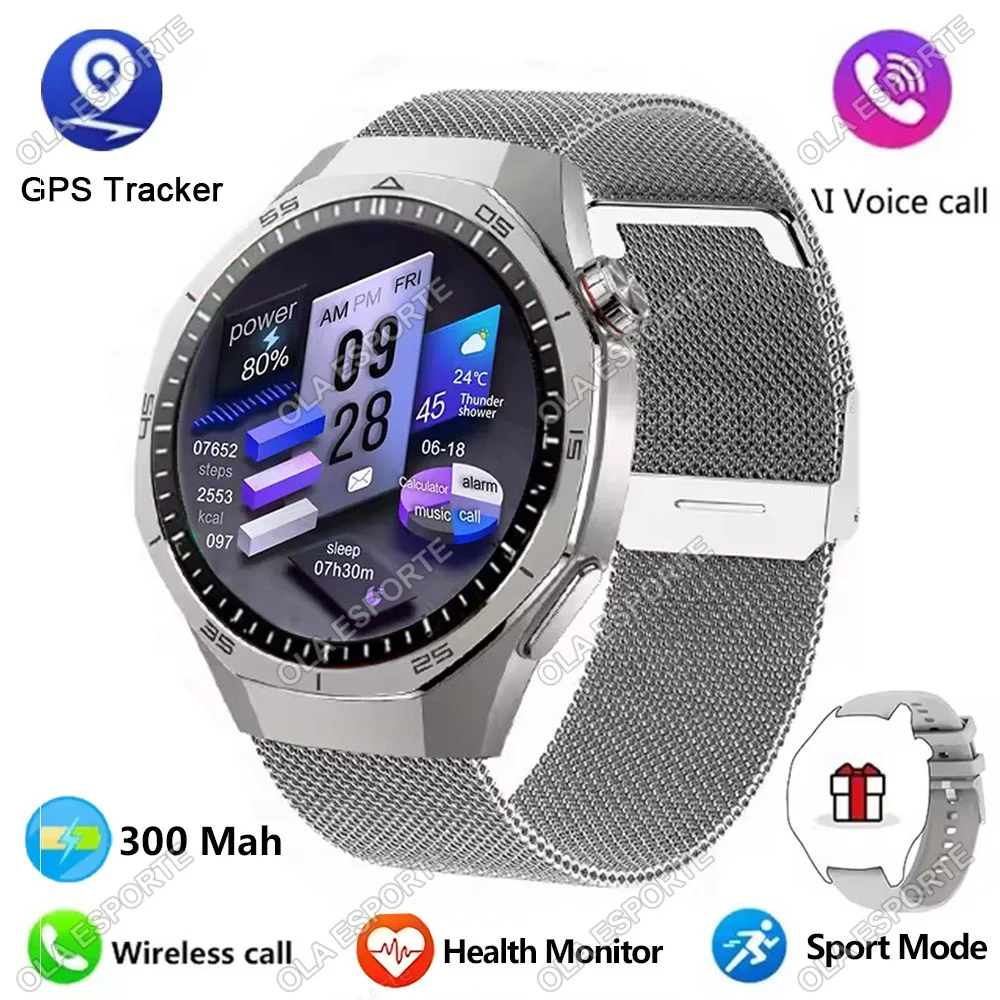 2026 Watch 5 Pro GPS Track Smartwatch Heren 360*360 AMOLED Scherm BT Oproep Fitness IP68 Waterdicht Gezondheidsmonitor Mannen Smartwatches