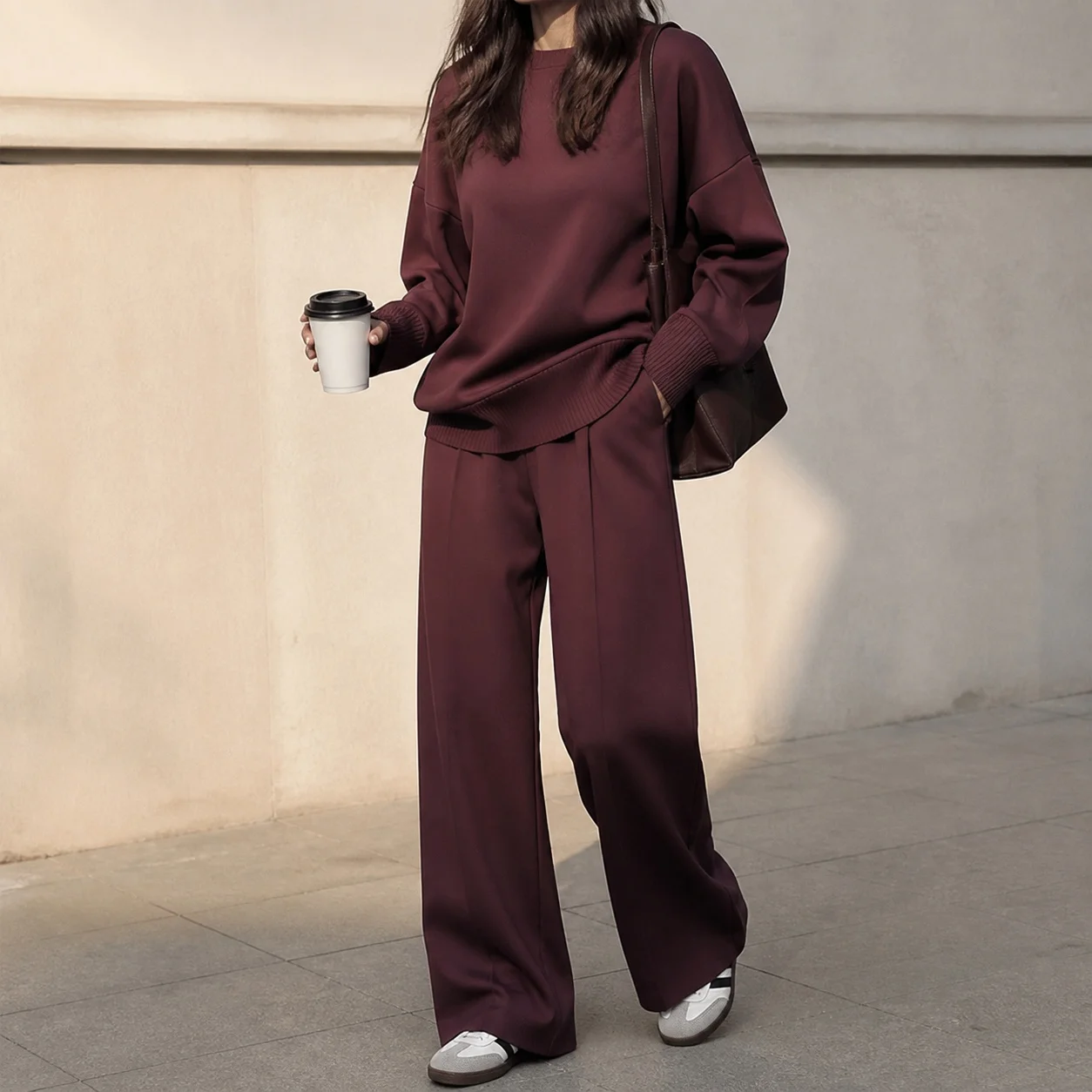 Casual Hoodie Top Set Full Length Street with Edgy Street Pants Sweatshirt Long Pants Long Sleeve Winter Women Tracksuit