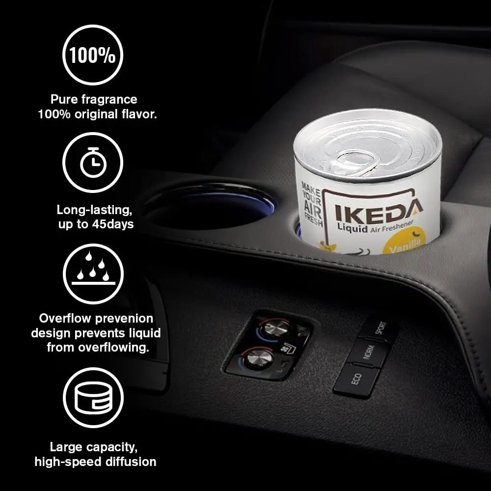 Car air freshener: Vanilla scent | Car air freshener | Strong fragrance | Smoke remover | Liquid can air freshener | Suitable fo - view 5