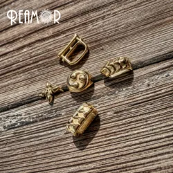 REAMOR Gold Color Stainless Steel Ninja Armor Katana Slider Charm Beads For DIY 10*5mm Flat Leather Bracelets Jewelry Findings