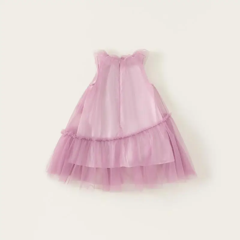 فستان صيفي للفتيات الصغيرات لعام 2025 بدون أكمام منقوش عليه زهور فستان بناتي برقبة دائرية بلون سادة فساتين الأميرات للحفلات #3