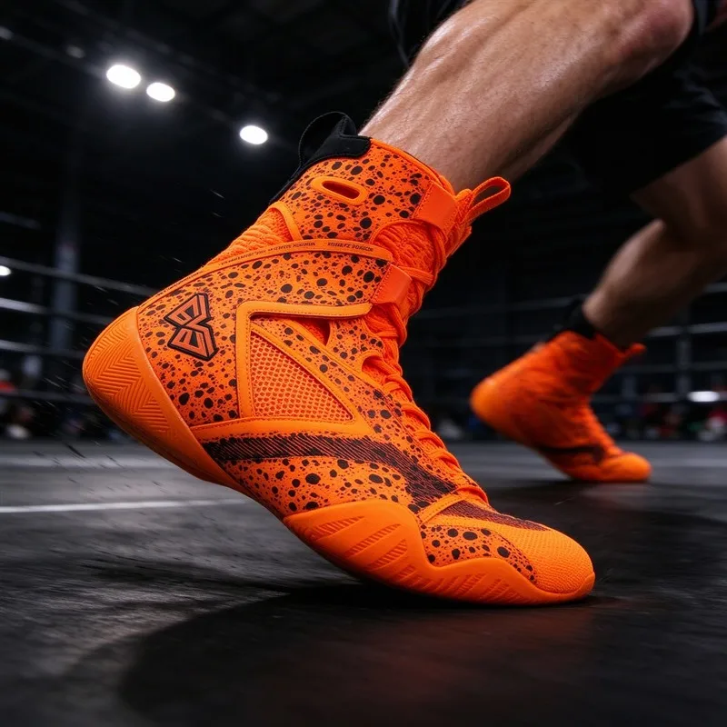 2026 Best Selling Wrestling Boots Men Anti-Slip Boxing Sneakers Man Big Size 46 Men Fighting Shoe High Top Boxing Fighting Boots