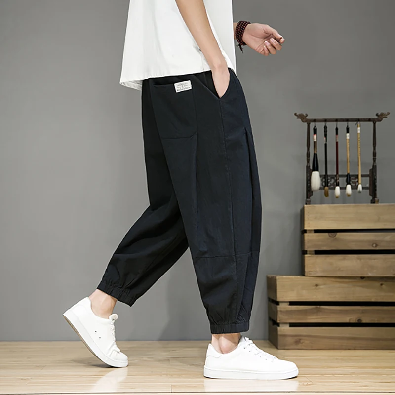 Vintage Harem Pants Men's Large Size Harajuku Style Cotton Jogger Sweatpants Casual Pants Male Loose Streetwear Trousers 5XL