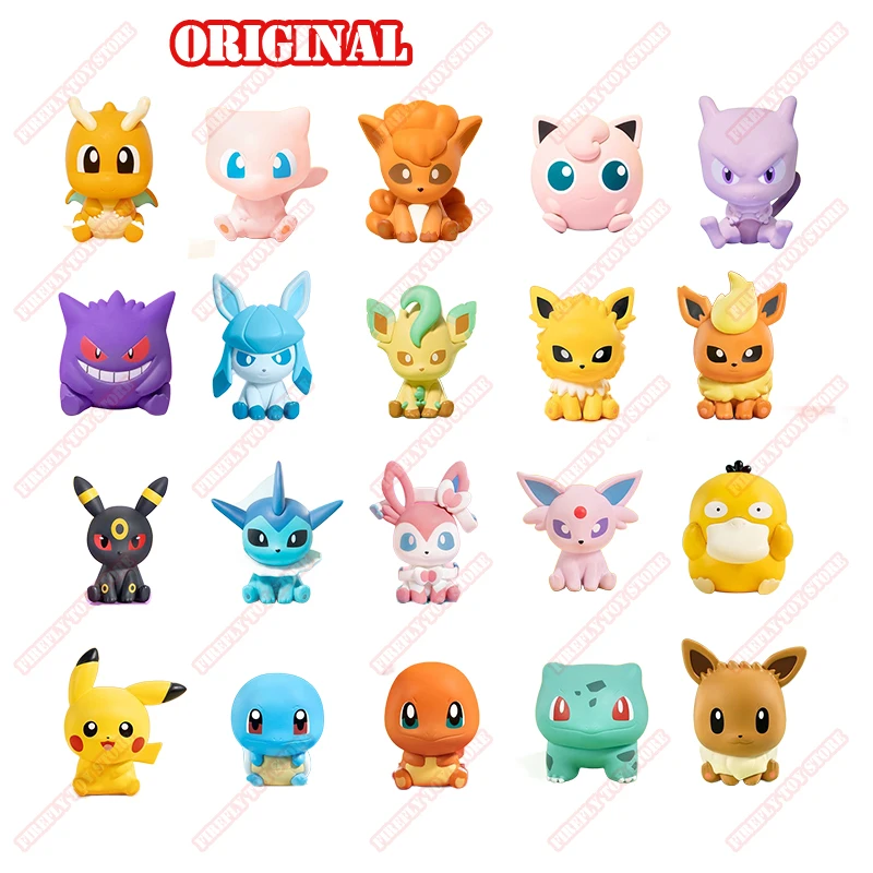Original pokemon animação jogo brinquedos periféricos pikachu charmander psyduck gengar mew anime modelo de ação figuras coleção
