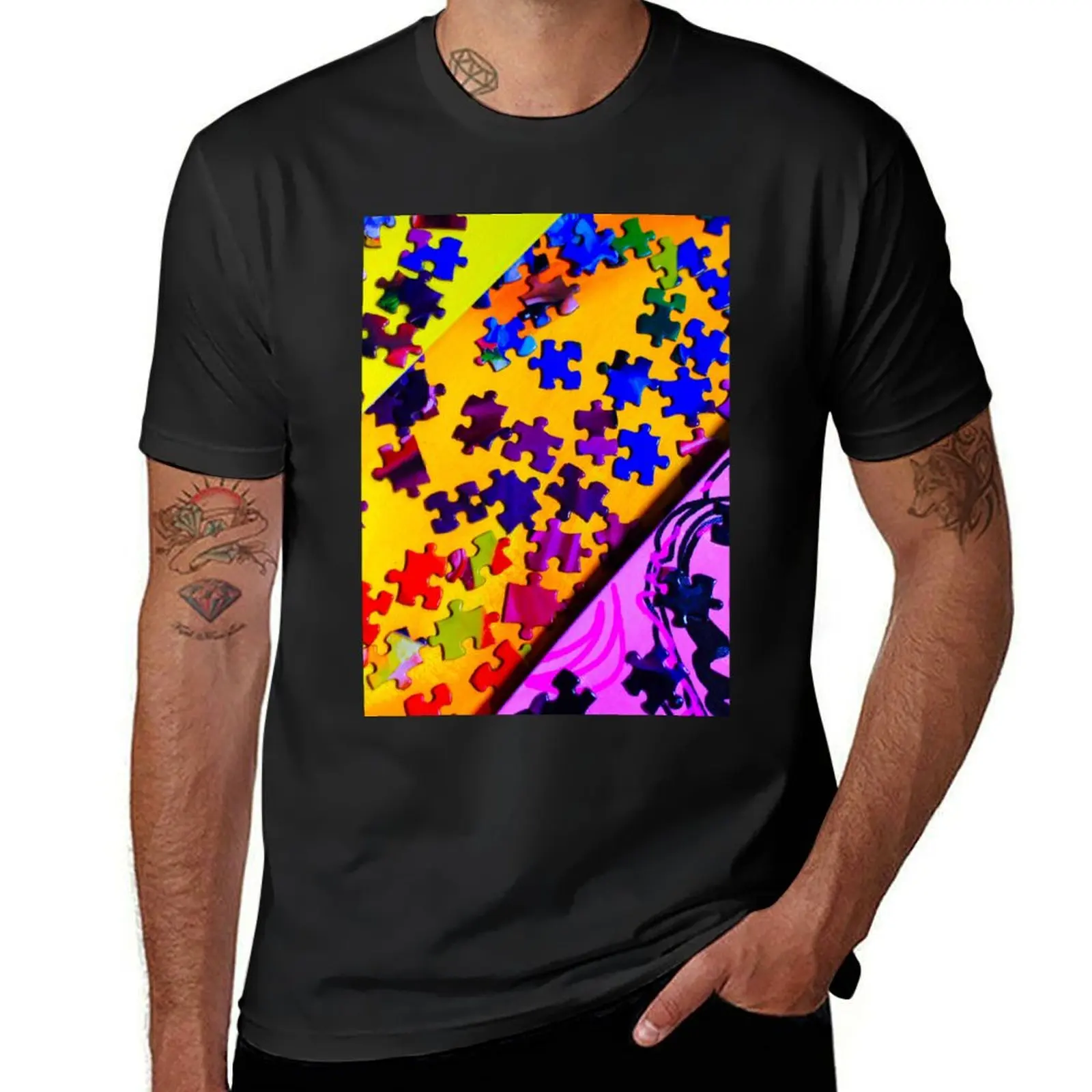 Puzzle Piece Mosaics Layered T-Shirt summer clothes aesthetic clothes sports fans designer t shirt men