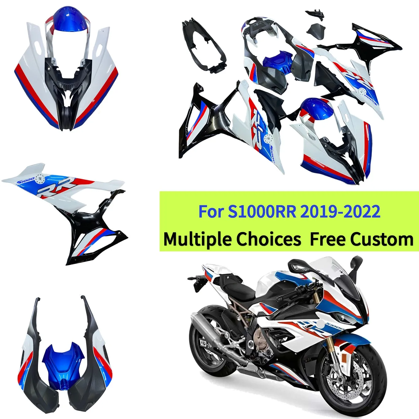 

Motorcycle Full Set Fairings Fit For BMW S1000RR 2019 2020 2021 2022 S 1000 RR ABS Injection Mold Bodywork