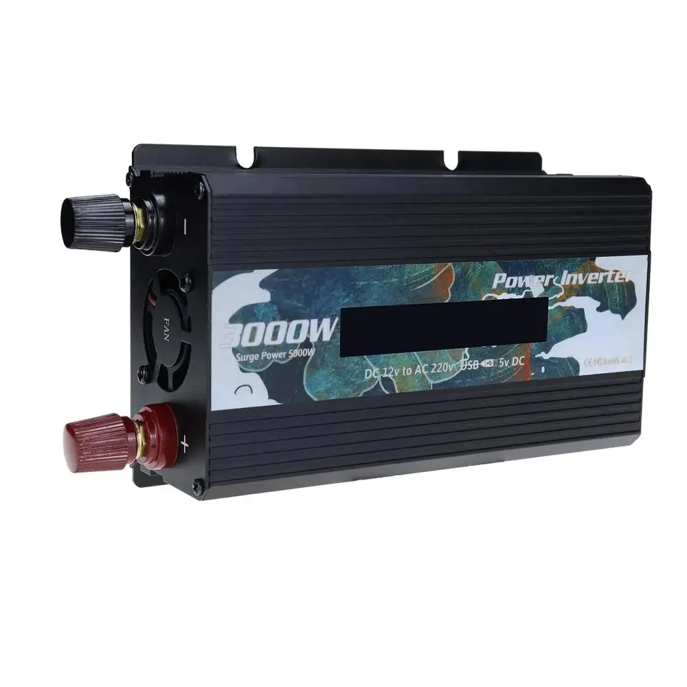 

300W Digital Display Peak Solar Power Inverter 12V Input 220V Output USB LED Modified Sine Waves Voltage Transformer