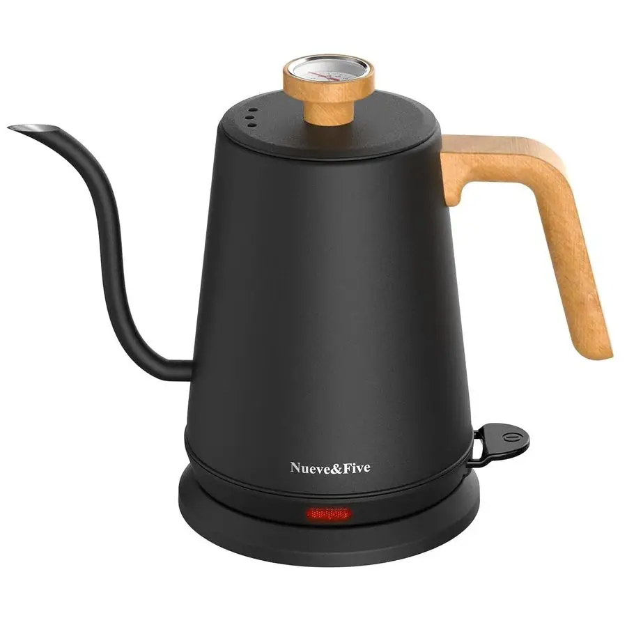 

Electric Kettle with Thermometer Black Electric Kettle 1L with Auto ShutOff1000W Hot Water Kettle of Stainless Steel Pour Over K