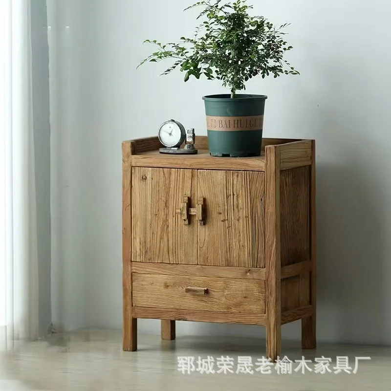 

Ретро старый вяз обеденный боковой шкаф простой бытовой чайный шкаф с выдвижными ящиками у стены шкаф для хранения дзен посуда стора