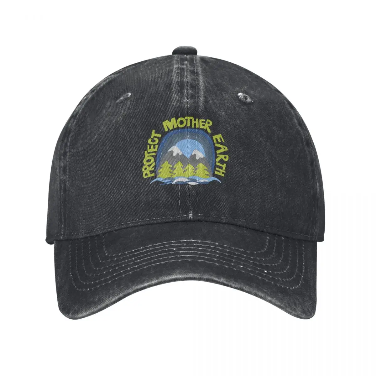 Casquette de baseball illustrée « Protégez la Terre Mère » – Ambassadeur des changements climatiques en montagne – Casquette de golf de luxe pour homme et femme
