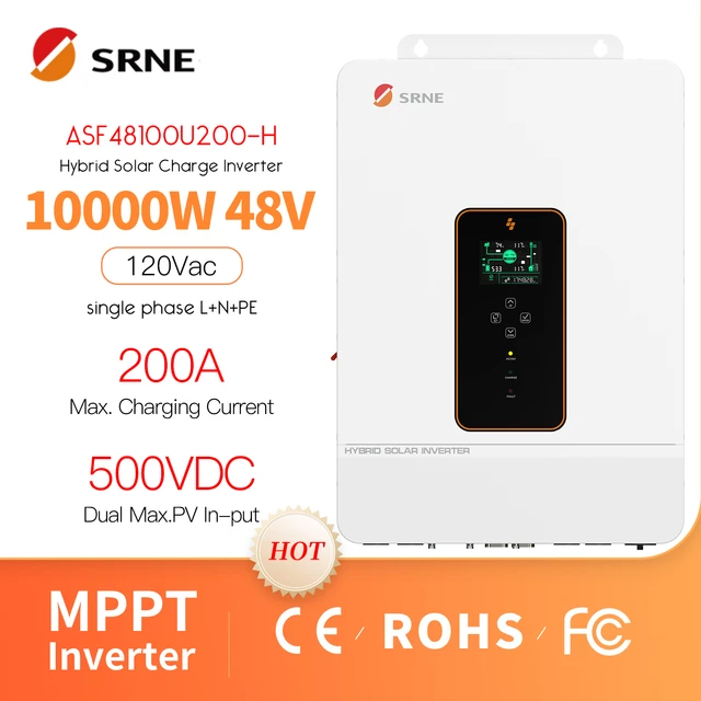 Srneソーラーユニットはフェーズオフグリッドを分割します48v 10kwハイブリッドインバーターASF48100U200-H - AliExpress