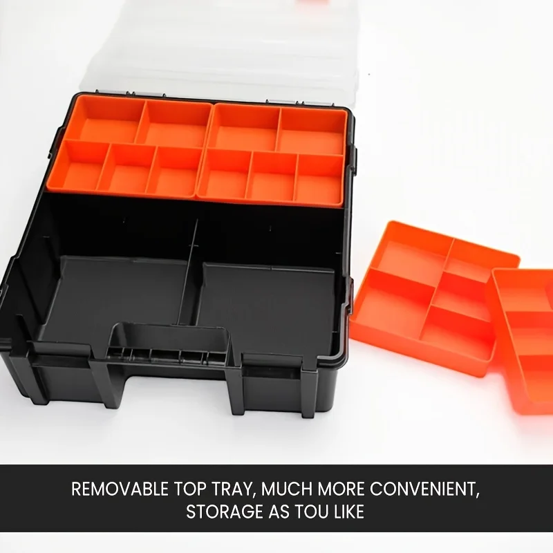 DELIXI ELECTRIC 6/10/13 Inch Parts Storage Box Drill Bit Sorting Box Tool Box Classification and Grid Box Screw Storage Box