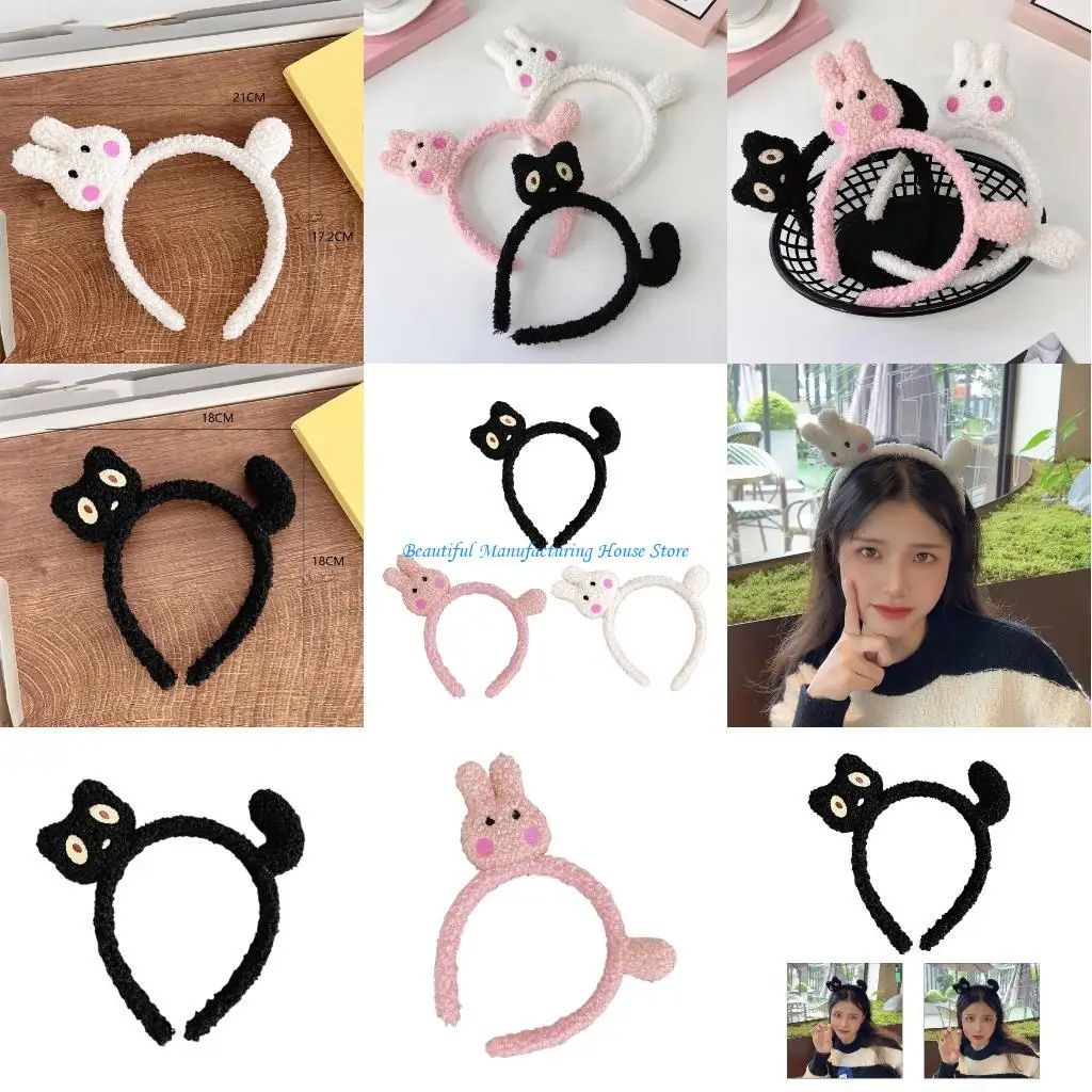 

E56A Adorkable Kitten Hair Bands Headband Funny Costume Rabbit Headpiece