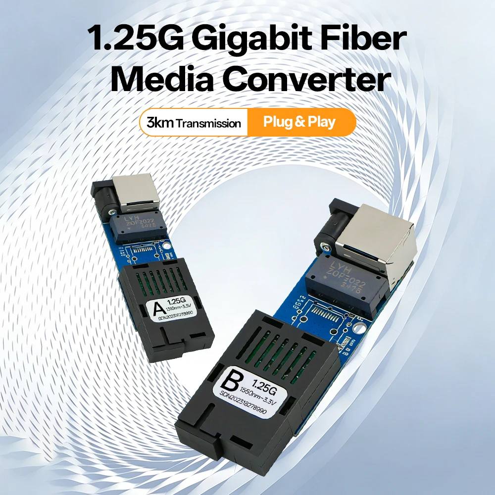 modulo-transceptor-de-fibra-Optica-byxgd-mini-125g-gigabit-sfp-tipo-bidi-1310-1550-par-a-b-3km-sc-rj45-monomodo-pcba