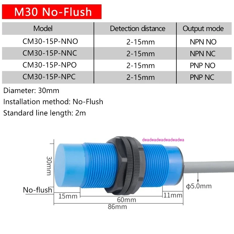 مفتاح القرب بالسعة M30، مفتاح الحث المعدني وغير المعدني، كشف مستوى السائل الزجاجي، مستشعر مفتاح المياه