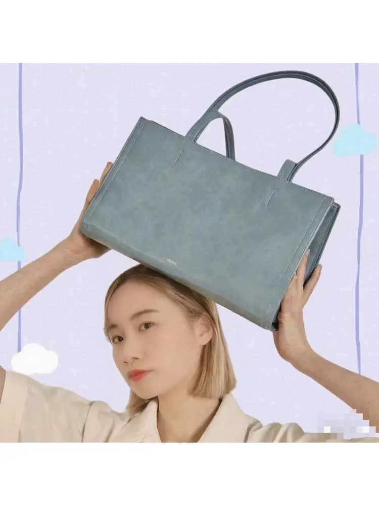 

Large Capaci Tote Bag Oblique Bag Faionable Magnetic Bule Closure PU Leather Ladies oulder Bag for Daily Use