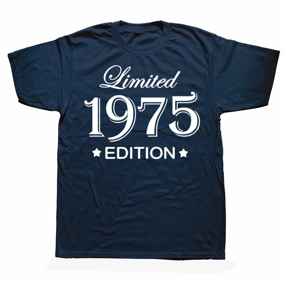 Retro Vintage 1975 Tshirt Men O-neck Short Sleeved 50 Years Old Born in 1975 Shirt 50th Birthday Summer T-shirt Cotton Tee Top