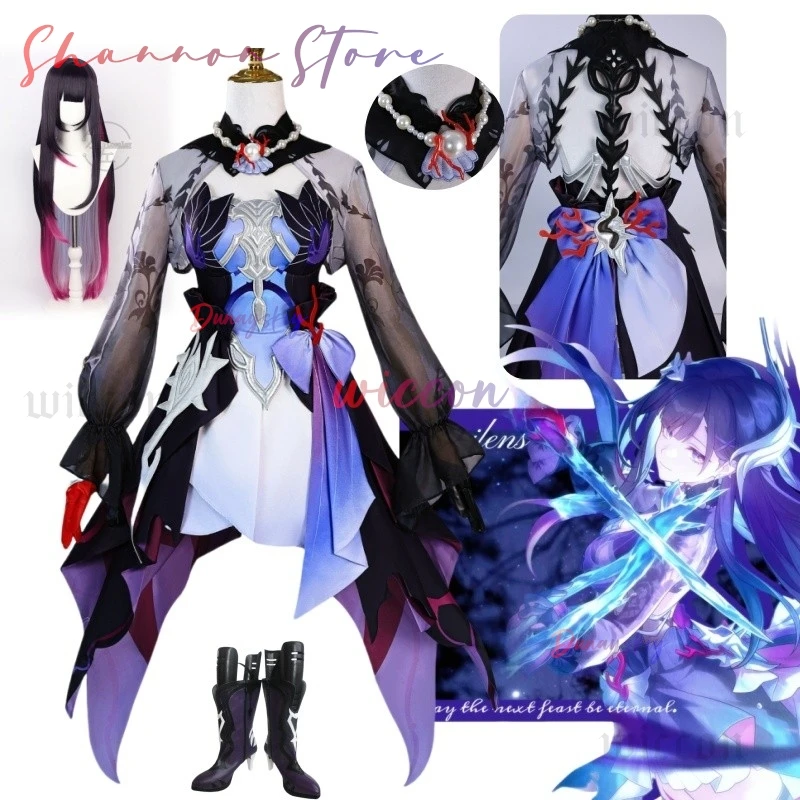 

Game Honkai Star Rail Hysilens Cosplay Costume Anime Hysilens Long Wig Props Halloween Party for Women Girls Carnival Suit