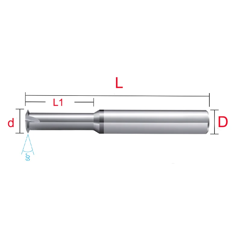 Imagem -03 - Máquina Cnc de Carboneto Sólido Aço de Tungstênio Fresa de Rosca de Dente Único m1 M1.6 m2 m3 m4 m5 m6 m8 M10 M12 M14