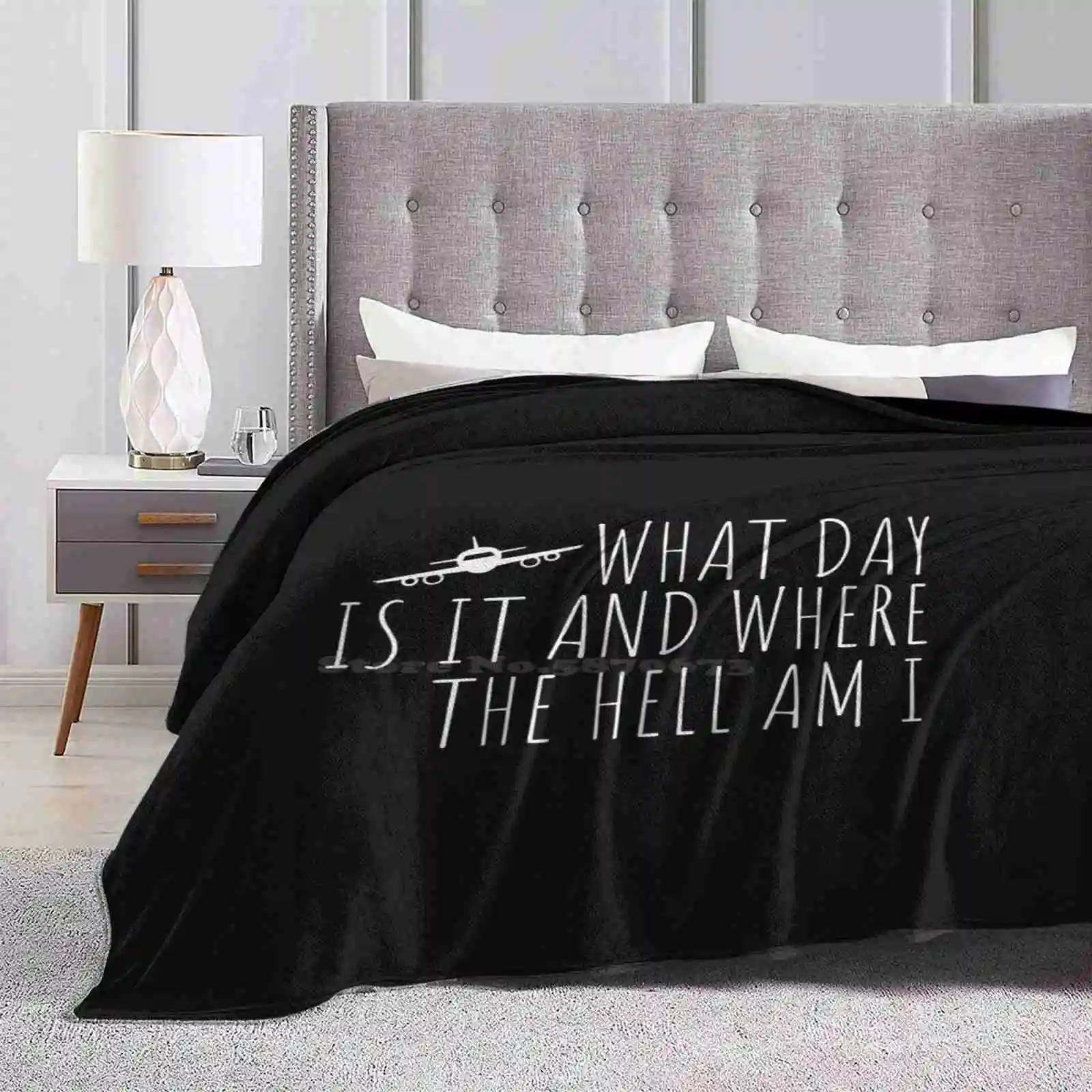 What Day Is It And Where The Hell Am I All Sizes Soft Cover Blanket Home Decor Bedding Flight Attendant Costume Cabin Crew