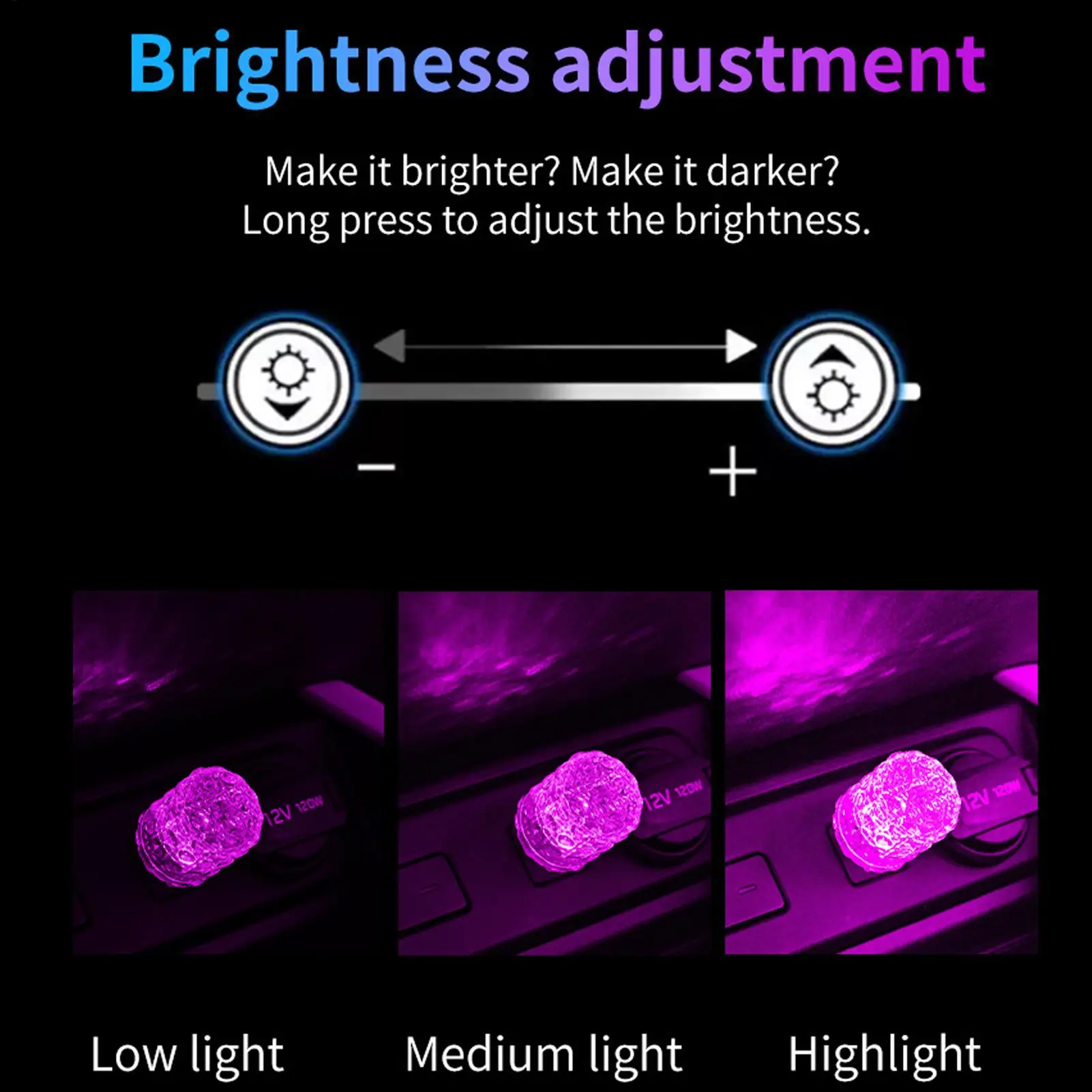 Car Interior Lights Wireless 8-Color Touch Control Lamp LED Car Interior Ambient Light for Automotive Truck SUV RV Vehicle