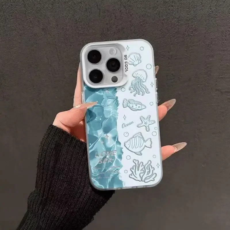 

Чехол для телефона «Подводный мир» для iPhone 16 16E 15 14 13 12 11 Pro Max, чехол для iphone 16 16E 15 14 13 12 11 Чехол Funda