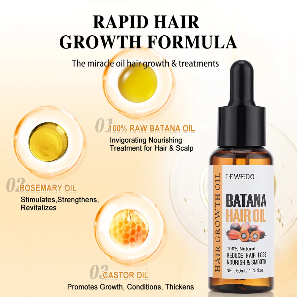 1/2/3Pcs Batana Oil Anti-Hair Loss Essence 100% Natural Promotes Hair Wellness Enhances Hair fast hair growth for Men & Women