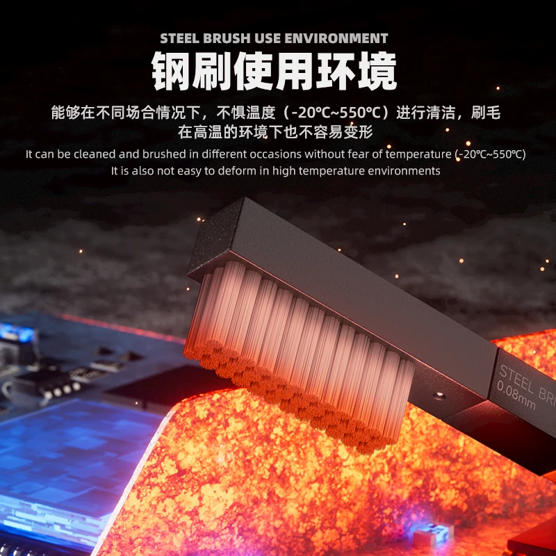 فرشاة إصلاح الهاتف المحمول WYLIE 2 في 1 - أداة تلميع القصدير لإزالة غراء رقاقة اللوحة الأم لتنظيف الغبار لمجموعة إصلاح الهاتف