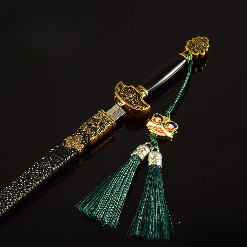 22CM Zwarte Mythe Chinese Game Randapparatuur Zwaard van Demon Doden Metalen Ambachtelijke Wapens Model Collectible Bureau Ornamenten Geschenken speelgoed