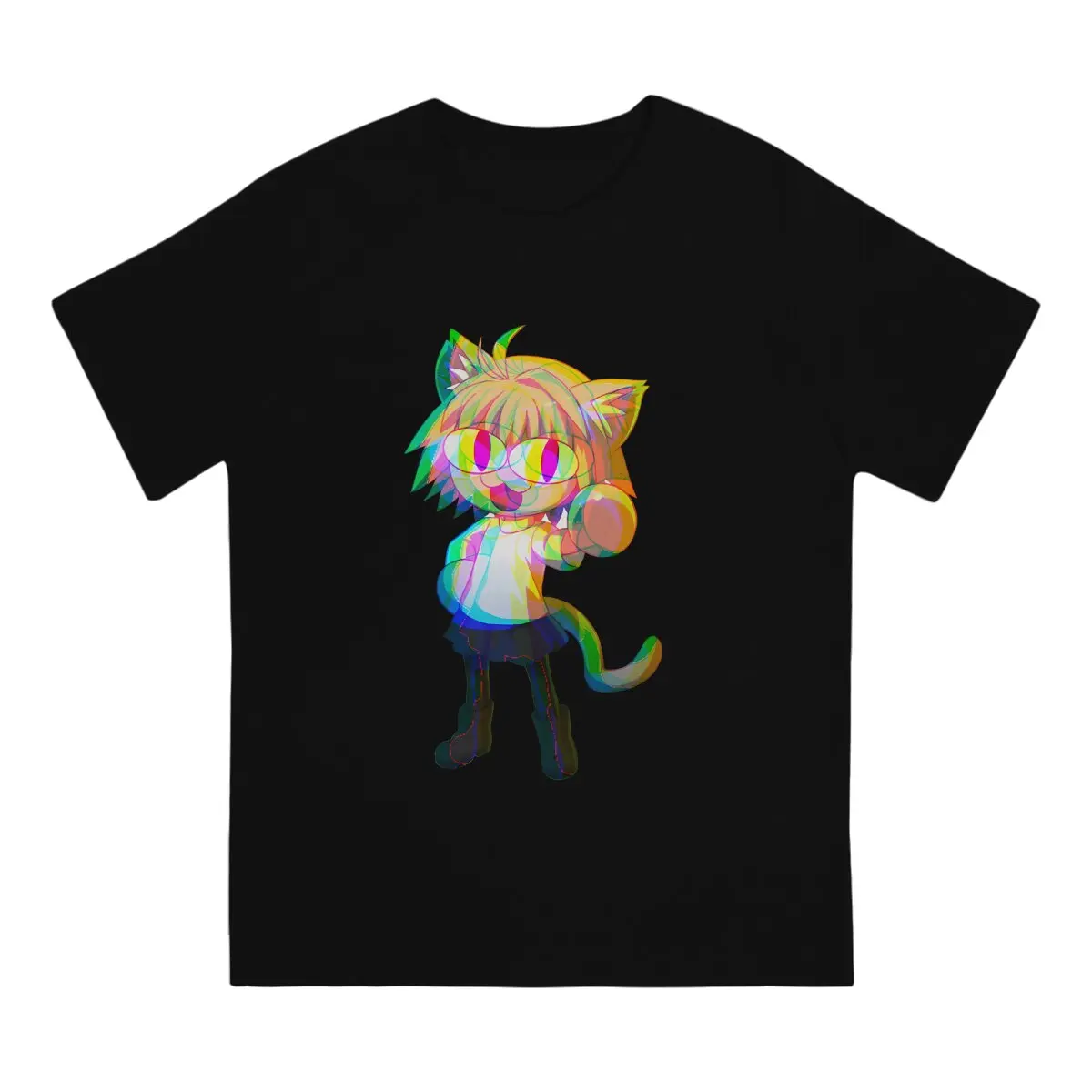 Effect Glitch Color Special TShirt Neco Arc NECOARC Cat Casual T Shirt Hot Sale T-shirt For Men Women