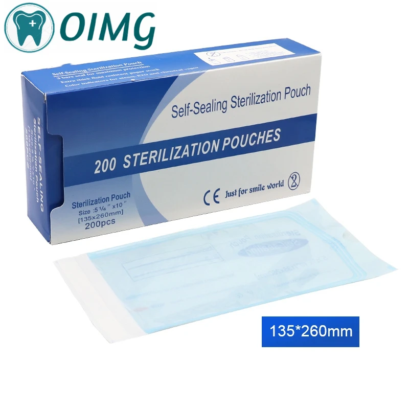 Cesoon 200Pcs/Box Dental Disposable Self Sealing Sterilization Pouches Storage Bag Dentistry Medical Grade Paper Dentist Tools