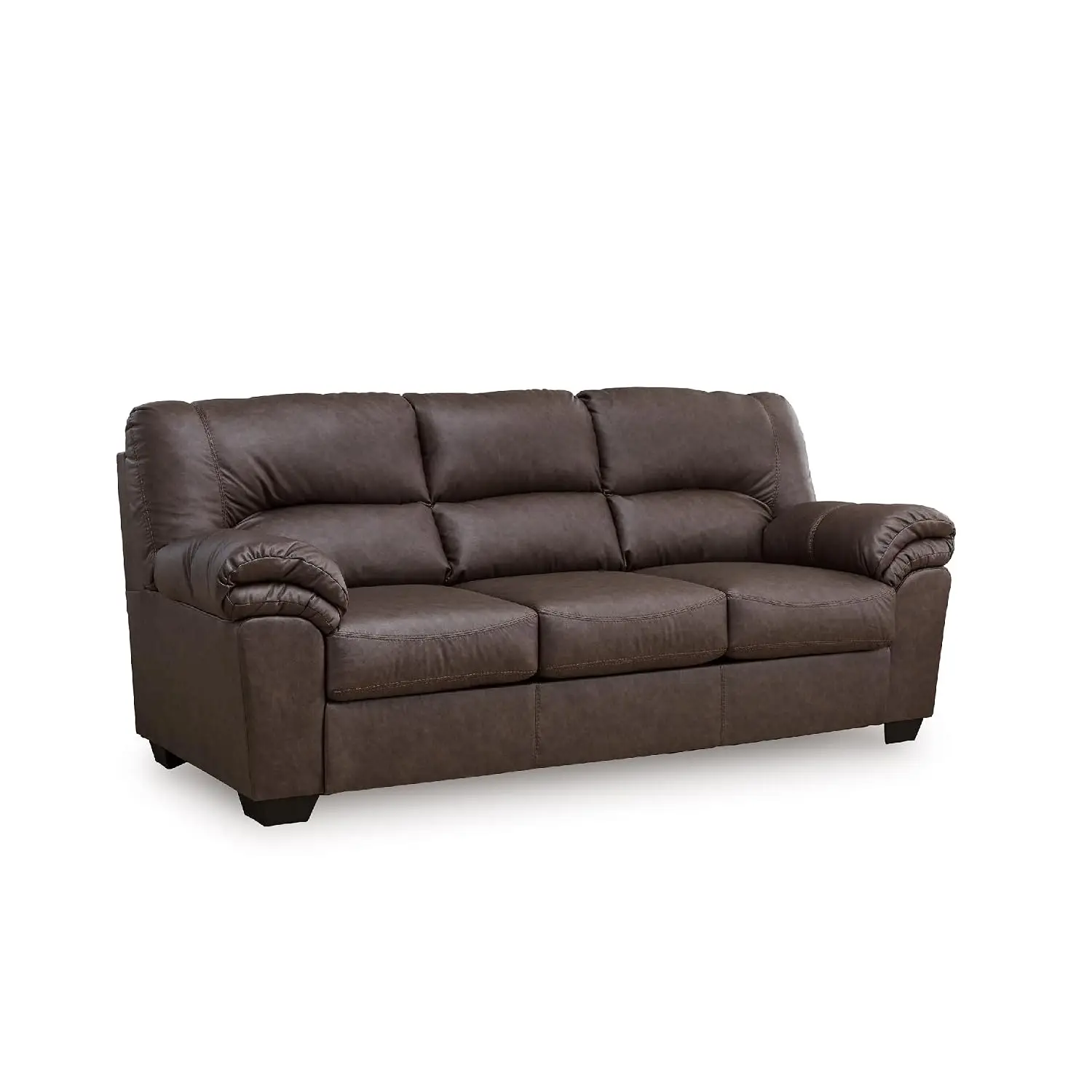 Faux Leather Living Room Sofa, Umber