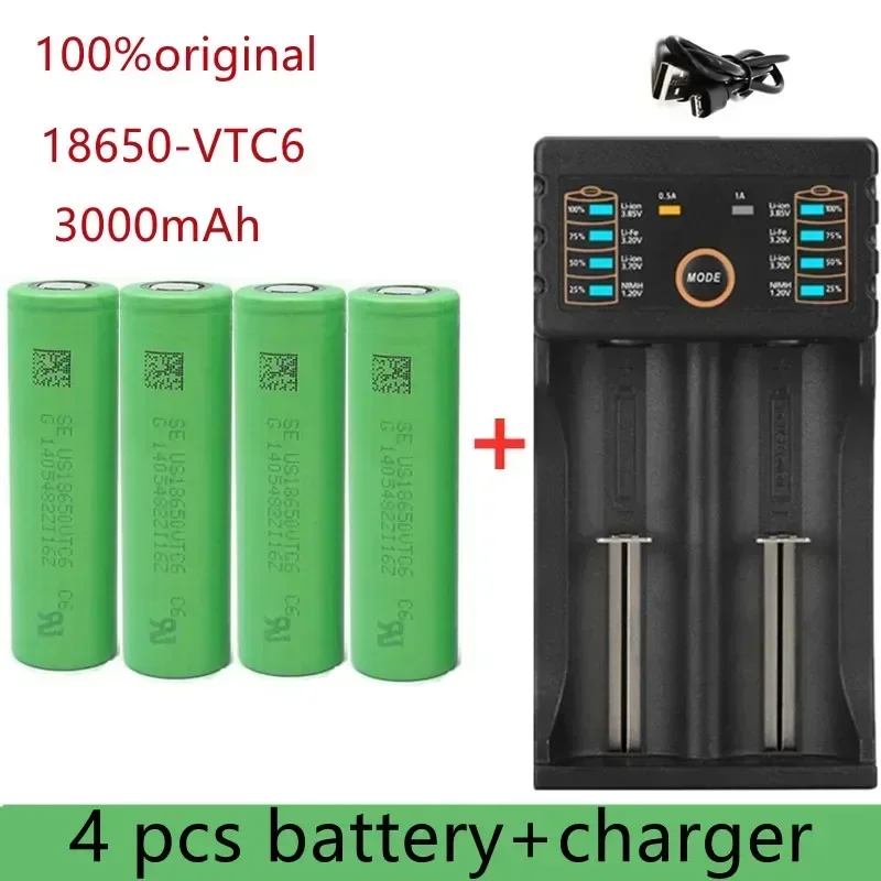 

New original 3.7 V 3000 MAH 18650 battery for us18650 Sony VTC6 30A toys tools flashlight battery+USB Charger