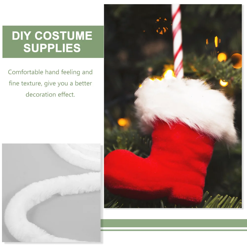 

Soft Faux Roll White Trim For Christmas Hat Diy Costume Decor Xmas Supplies Artificial Fabric Hanfu Chinese Style Clothing