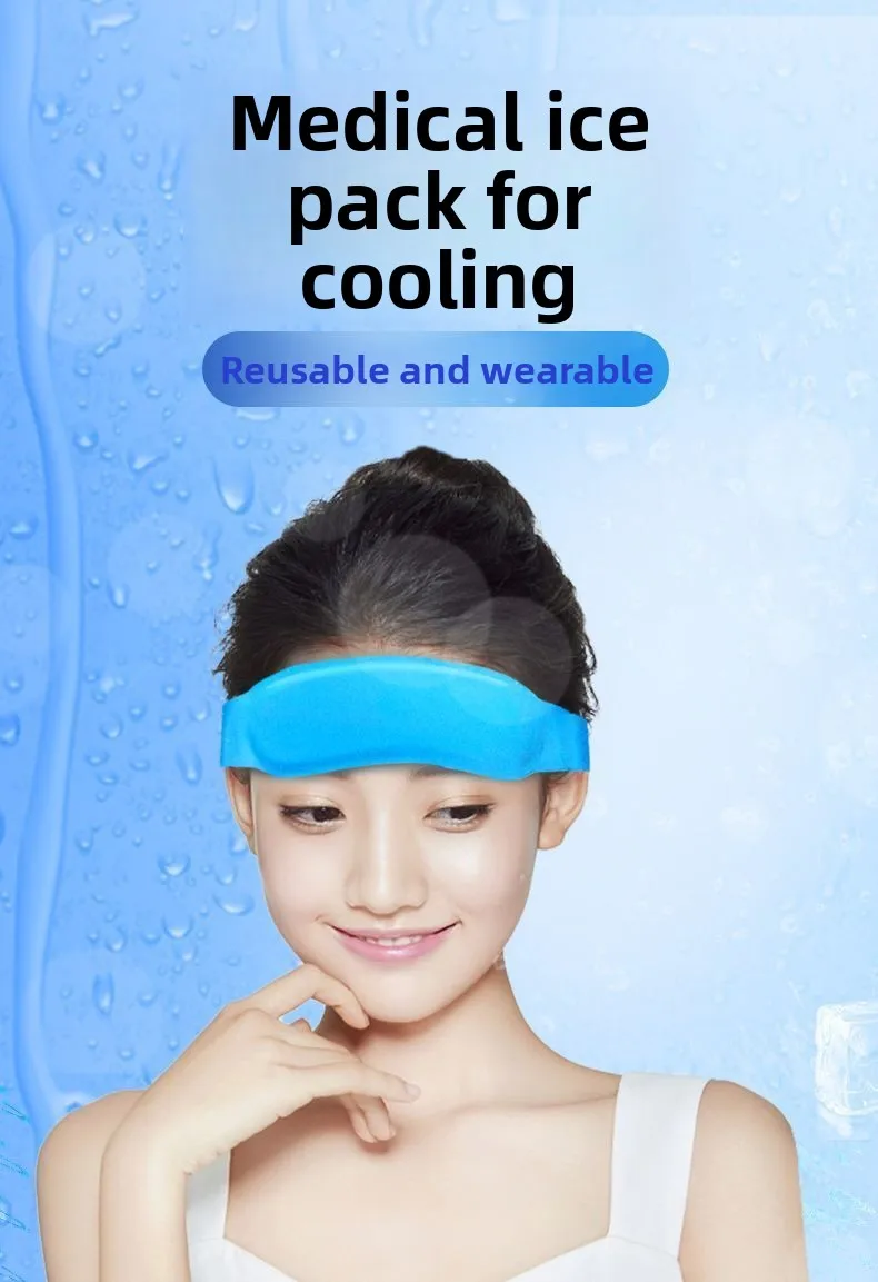 Pacote de gel de resfriamento reutilizável bandana alívio da febre terapia quente e fria compressa adultos redução de temperatura enxaqueca calmante fresco