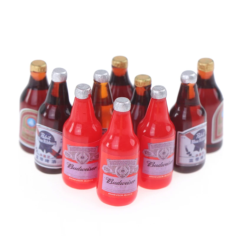 10 قطعة زجاجات نبيذ مصغرة لبيت الدمى نموذج ملحقات المطبخ #4