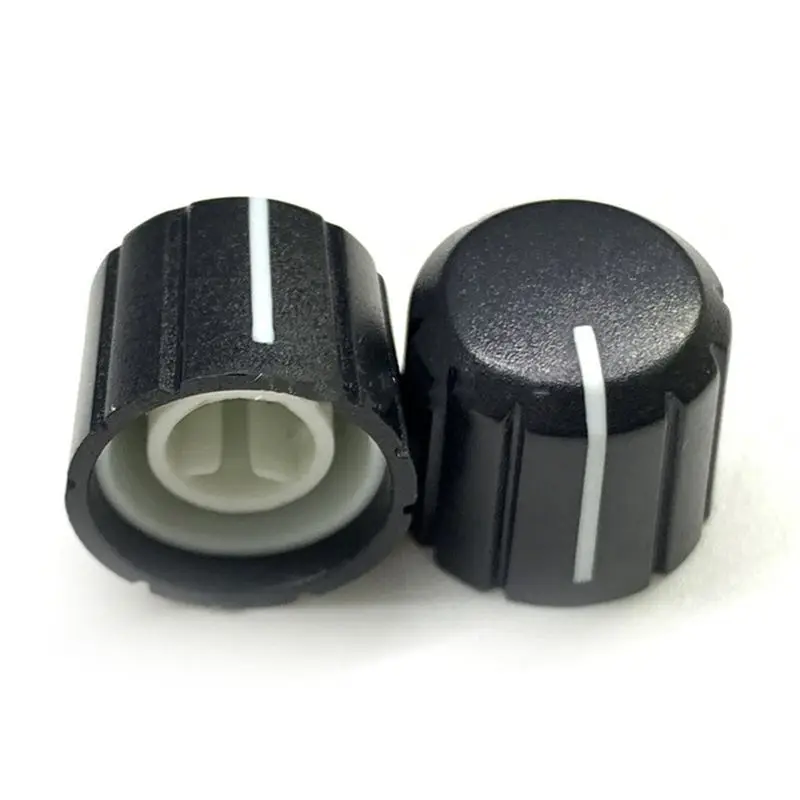 CGDS-100Pcs Potentiometer Control Knobs For Electric Guitar Volume Tone Knobs Black D Type 6Mm