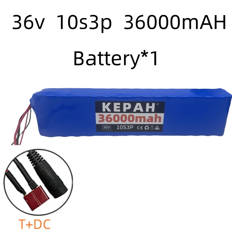 36V 36000mAh 18650 Rechargeable Lithium Battery Pack 10S3P 1000W Power Modified Bicycle Scooter Electric Vehicle with BMS