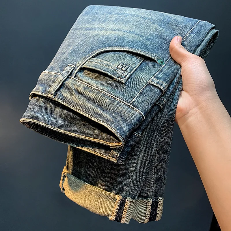 2024 Jeans autunnali da uomo Pantaloni Harem alla caviglia affusolati alla moda Pantaloni lunghi casual larghi leggeri a gamba dritta