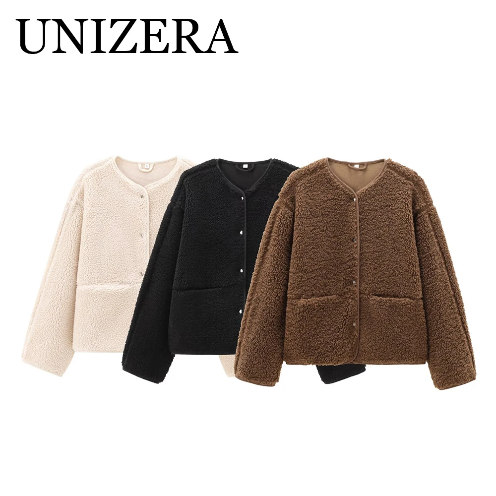 

European and American style autumn new women's versatile round neck casual comfortable simple jacket short jacket