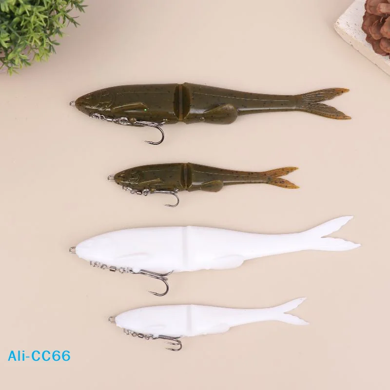 【C】12/17CM Weichköder Angelwobbler Bassköder Angelköder Simulation Doppelteiliger T-Schwanz Fischköder für Meeres- und Bootsangeln
