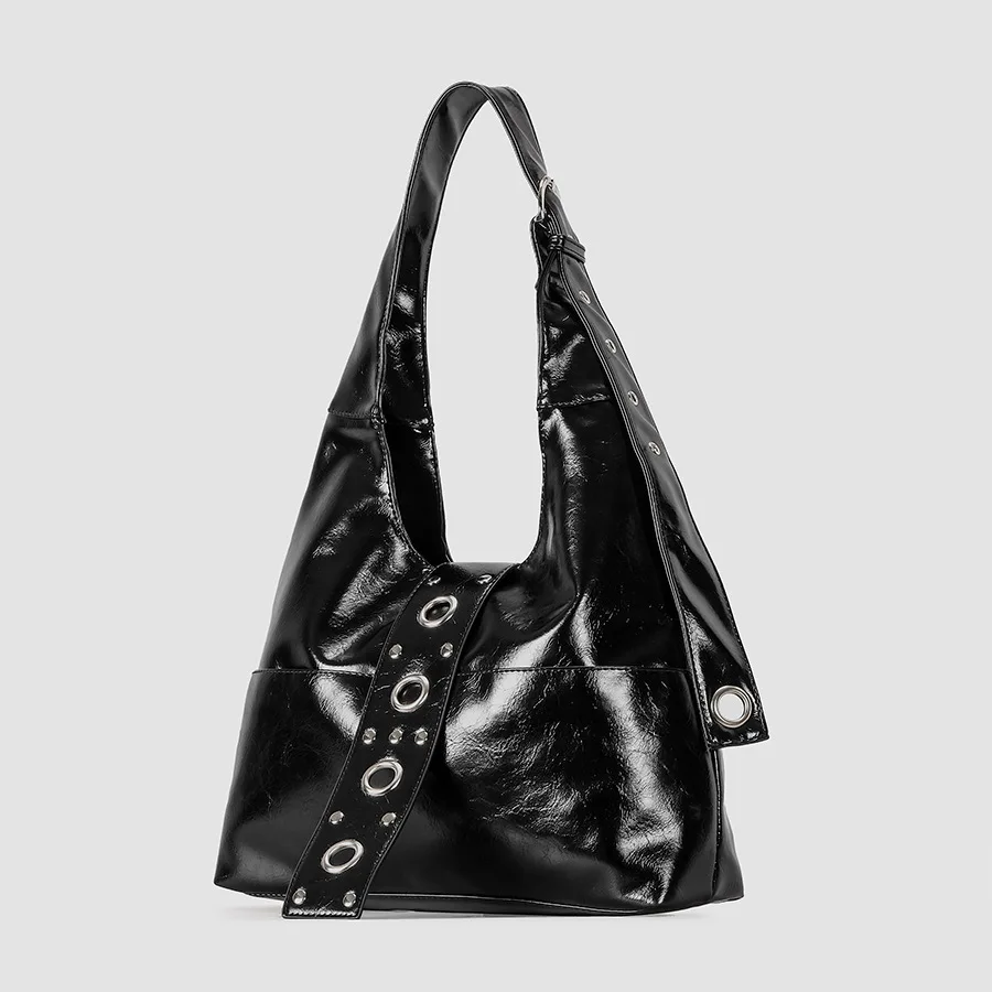 

Retro Rivet Women's Shoulder Bag 2025 New Punk Style Motorcycle Bag Large Capacity Tote Bag