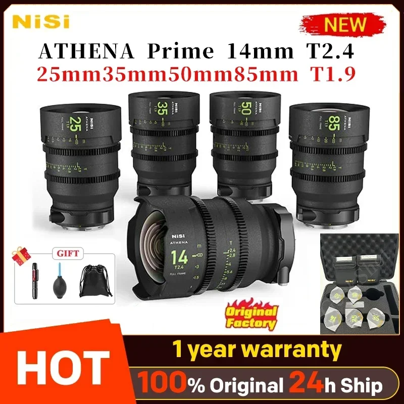 for NiSi ATHENA Prime 14mm T2.4 / 25mm/35mm/50mm/85mm T1.9 Full-Frame Cinema Lens for Sony E PL Mount for Canon RF Mount