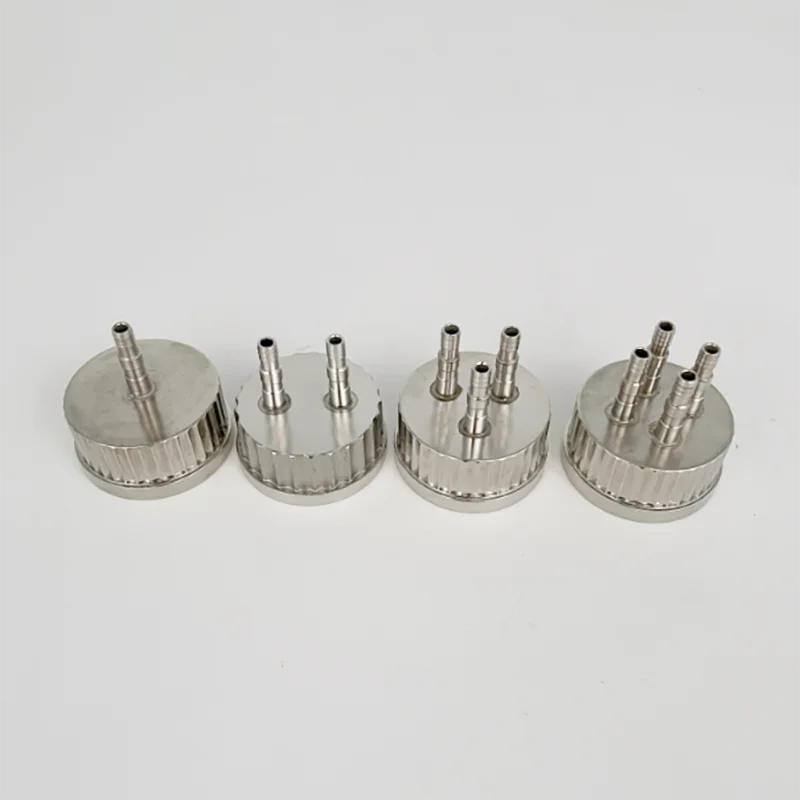 

GL45 stainless steel integrated cap 304 two-way three-way four-way feed cover feed cover buffer bottle negative pressure cap