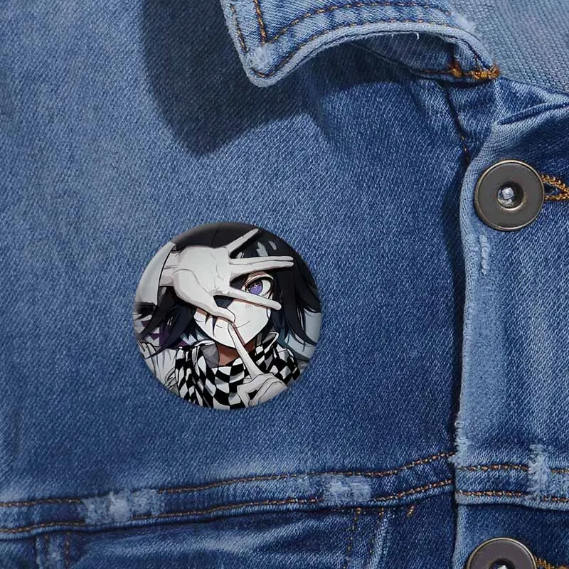 Creative Danganronpa Round Brooches Button Pin Hinata Kokichi Oma Kaito Momota Harukawa Maki Nagito Badge Snap-in Brooch Jewelry