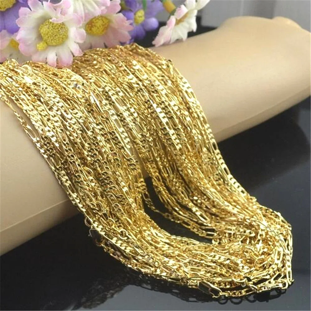 5PCS Kette NEUE Mode Beliebte Verkauf 16-30 inch Gold/Silber Feijia Luo Kette 2,5 MM Großhandel