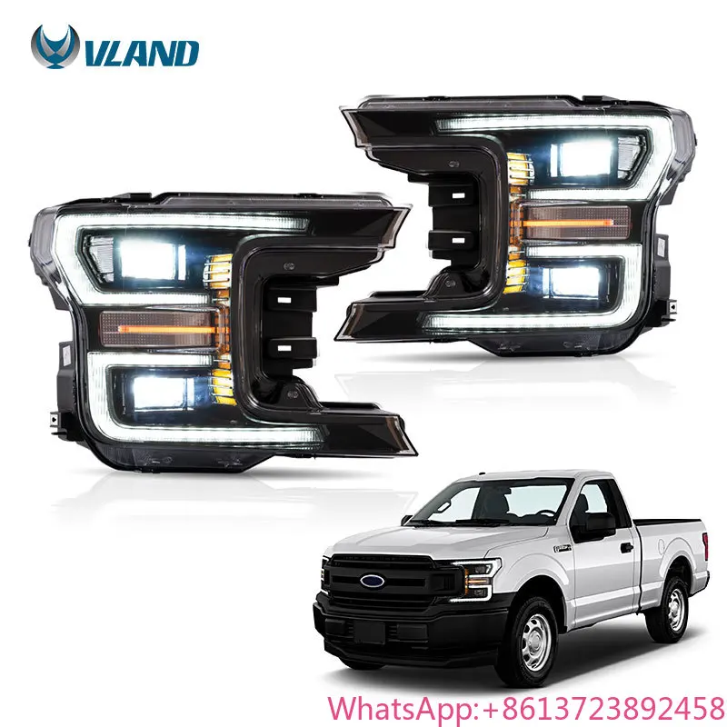

VLAND Full LED Headlamp Assembly 2018 2019 With Sequential Turn Signal Headlights F150 Front Head Light for Ford F150