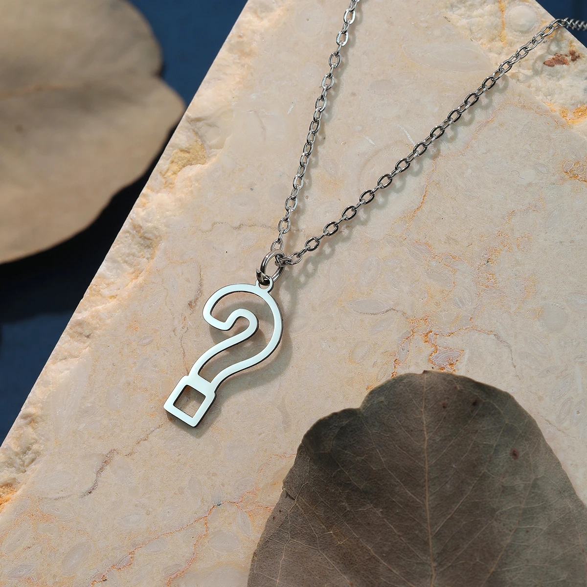 Kinitial Edelstahl Halskette Für Frauen Männer Hohl Fragezeichen Anhänger Halsketten Halsband Mode Schmuck