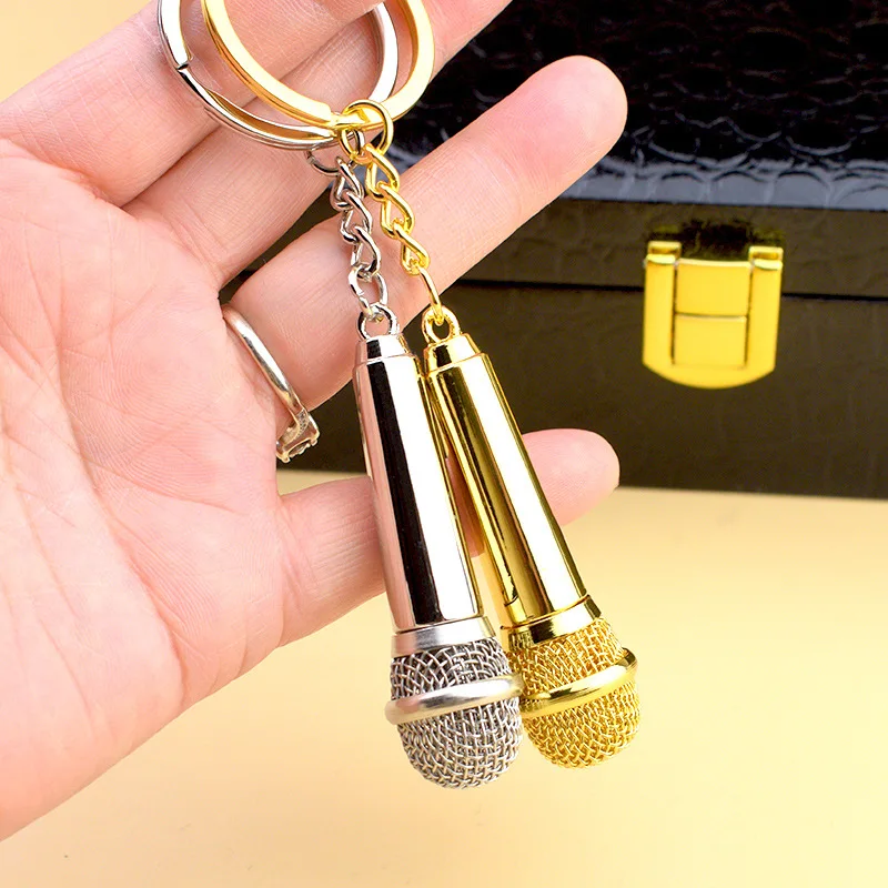 10 pcs Mini Microphone Singer Rapper Music Lover Rock Roll BFF Best Friends Bag Charm Pendant Keychain Music Jewelry Gifts