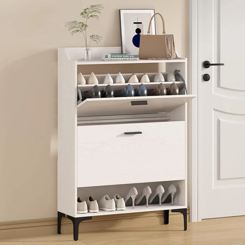 

Узкая полка для обуви для гостиной, прихожей, 9.45D X 29,53 W X 43,3 H (бежевый), Современная тонкая обувь для Кабинета